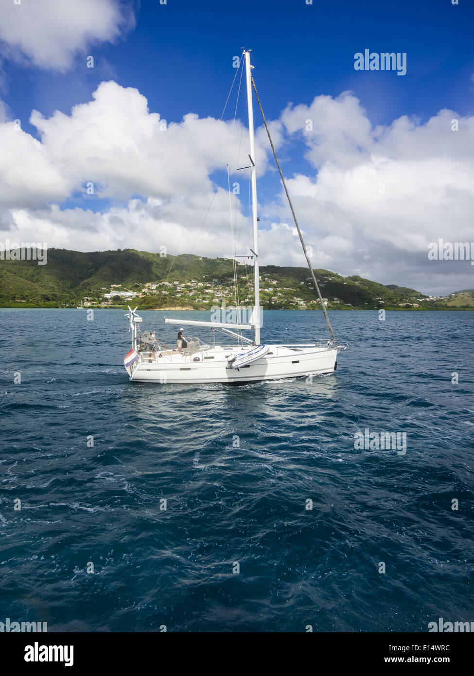 Caraïbes, Petites Antilles, Sainte Anne, Martinique, bateau à voile Banque D'Images