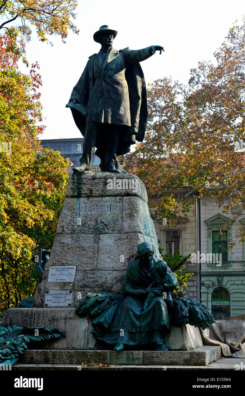 La Hongrie, Szeged, la place Széchenyi, Pál Vásárhelyi statue Banque D'Images
