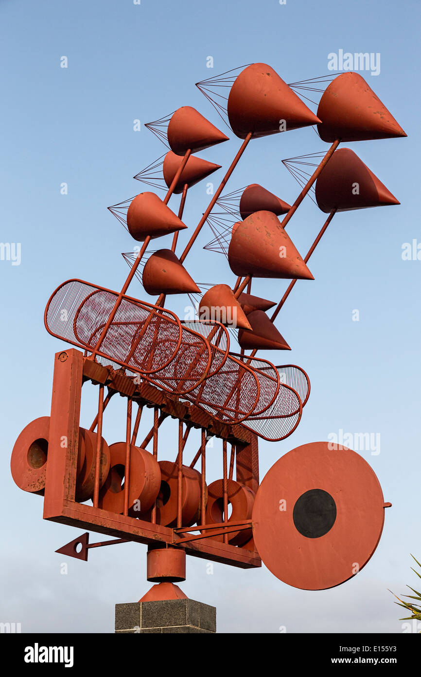 Sculpture du vent par Cesar Manrique, Arrieta, Lanzarote, îles Canaries, Espagne Banque D'Images