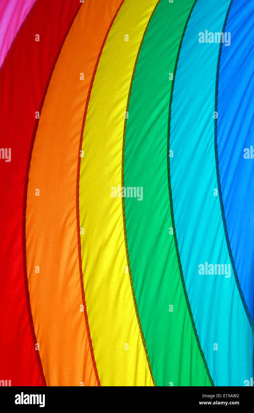 Gay Pride flag de bandes dans close-up Banque D'Images