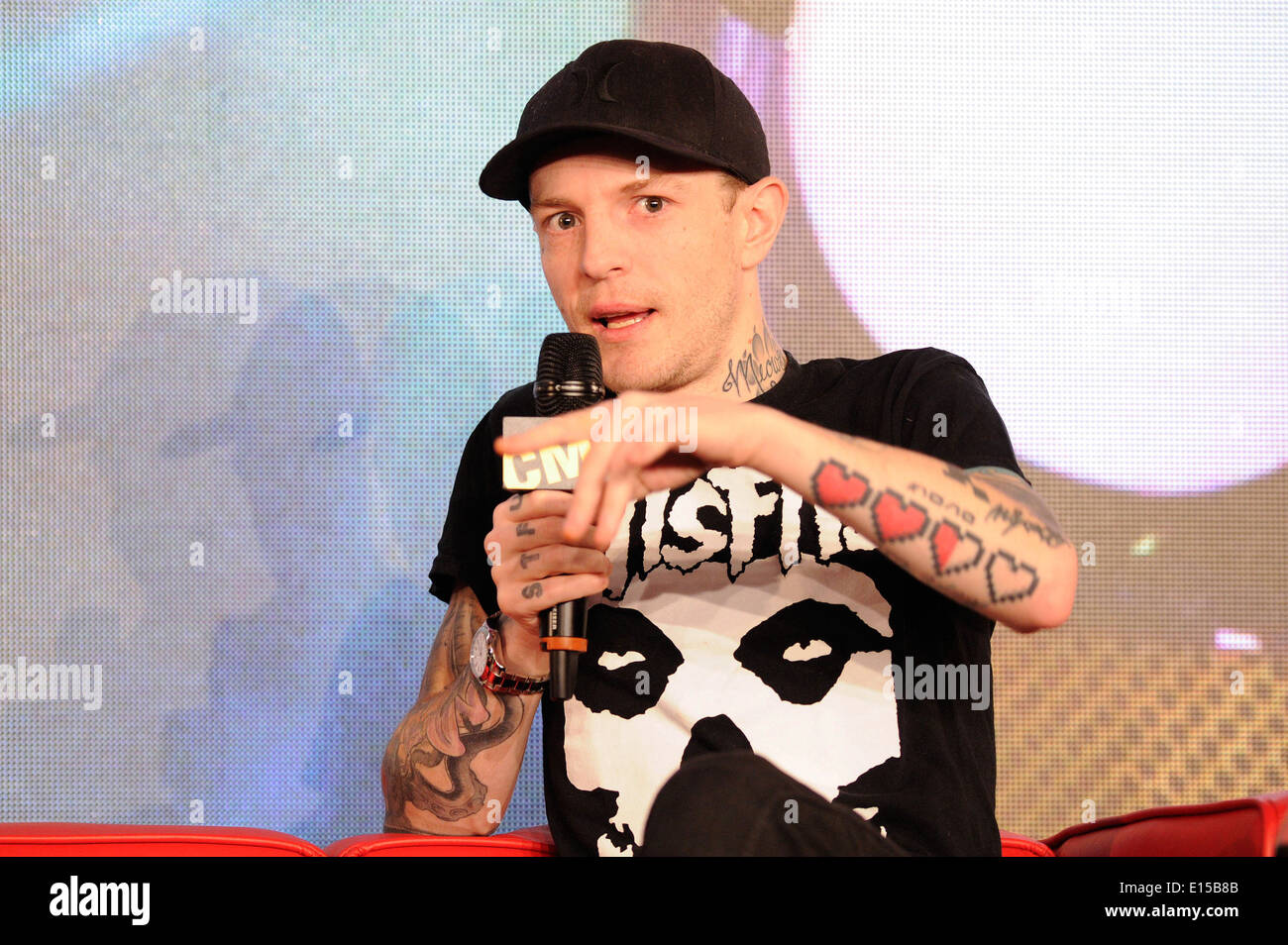 Celebrity interview de Deadmau5, Joel Zimmerman, 2014 à la Semaine de la musique canadienne. Banque D'Images