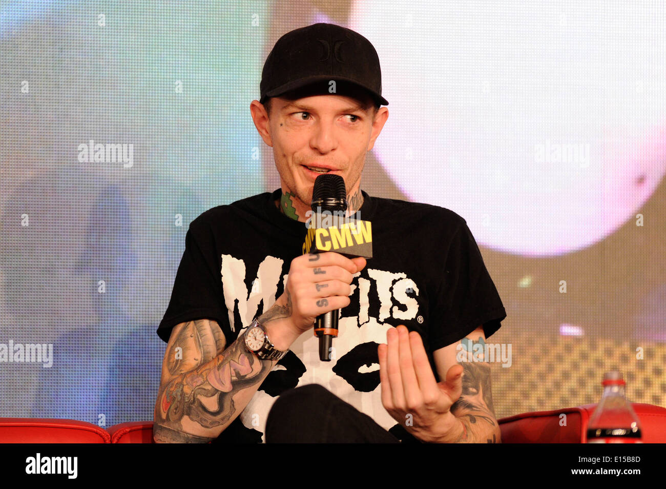 Celebrity interview de Deadmau5, Joel Zimmerman, 2014 à la Semaine de la musique canadienne. Banque D'Images