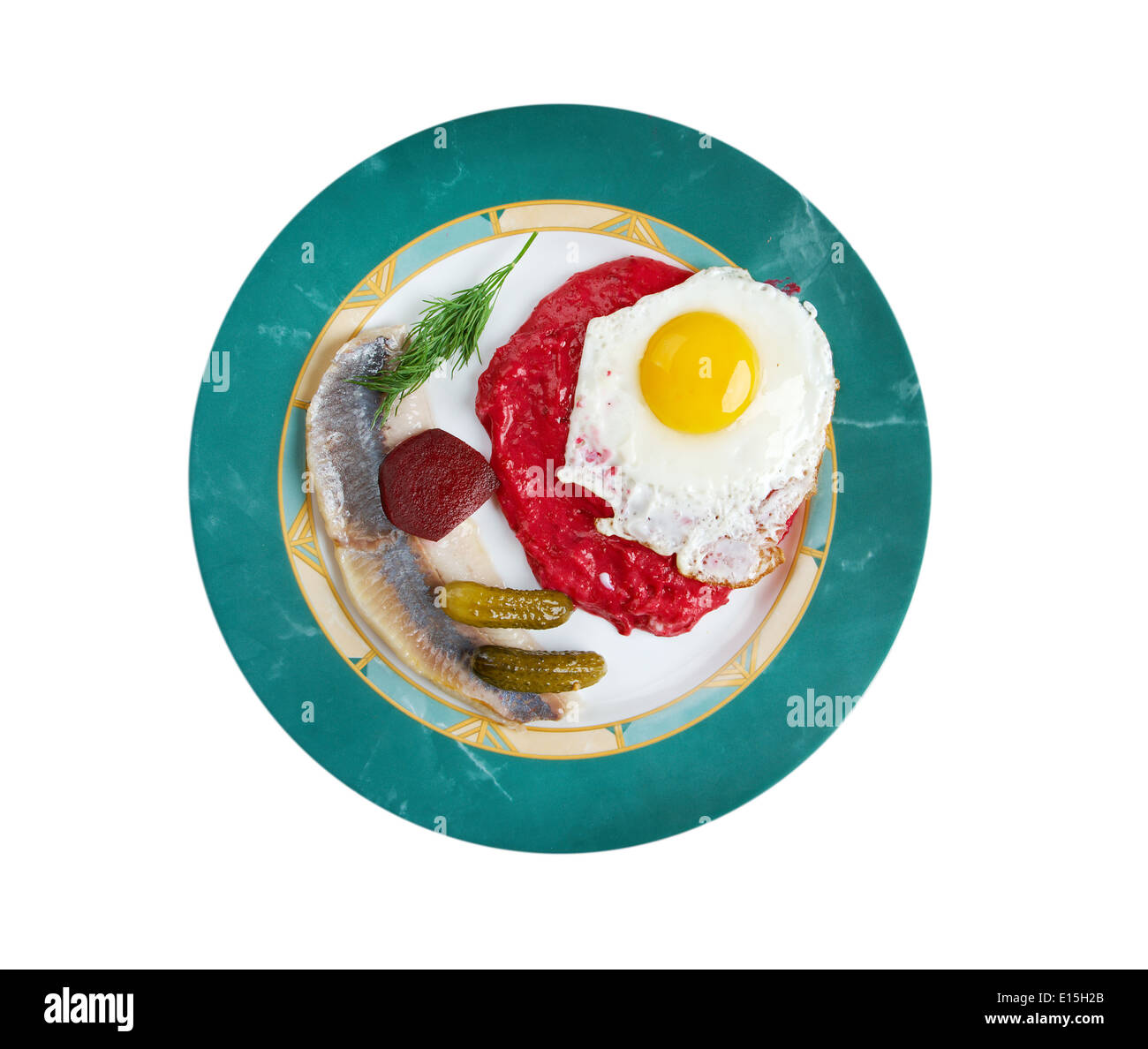 Labskaus - spécialité culinaire de l'Allemagne du Nord et en particulier des villes de Brême, Hambourg, Lübeck et. Banque D'Images