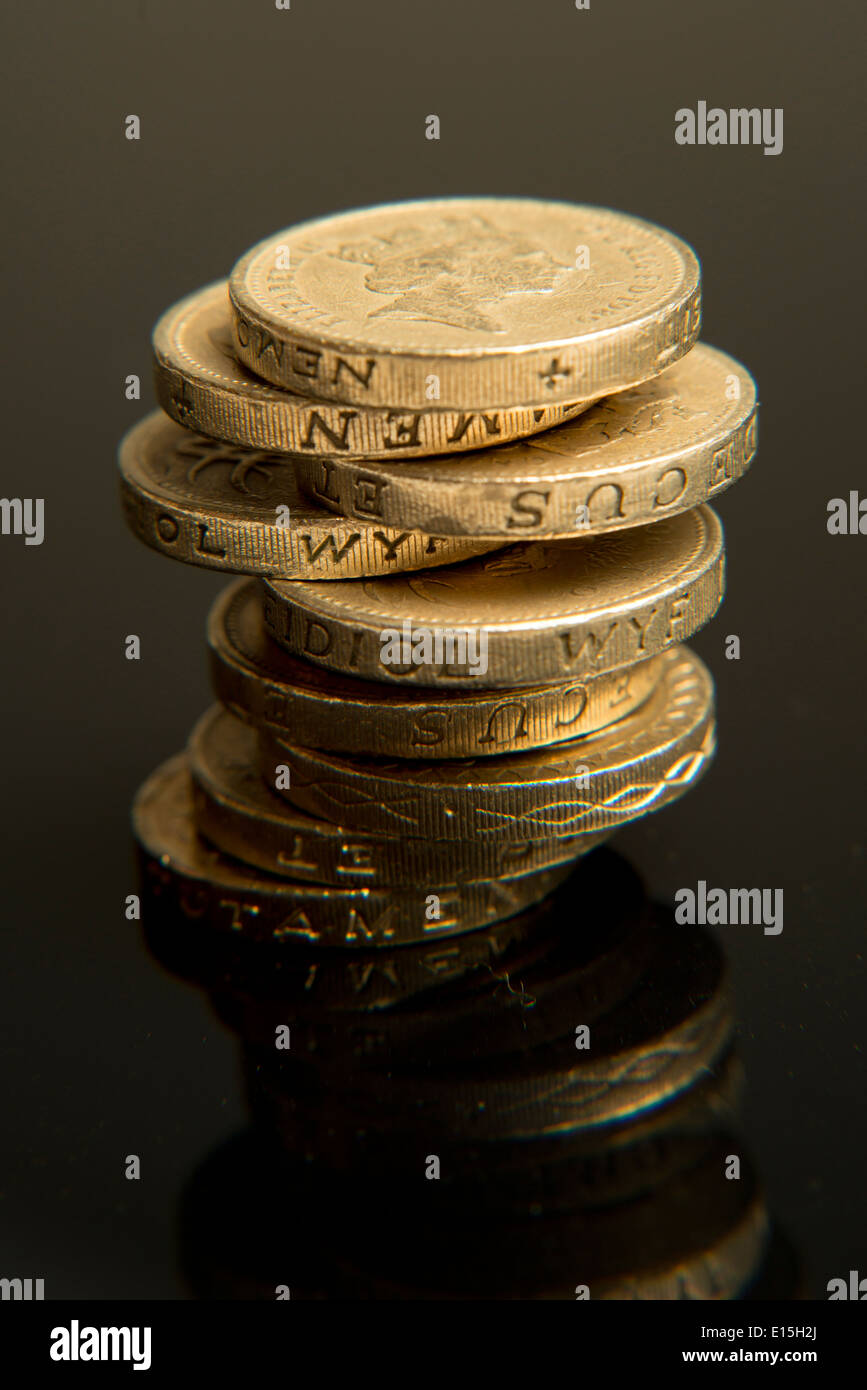 Pile de pièces livre Banque D'Images