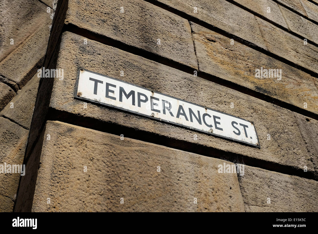 Temperance Street sign in Manchester UK Banque D'Images