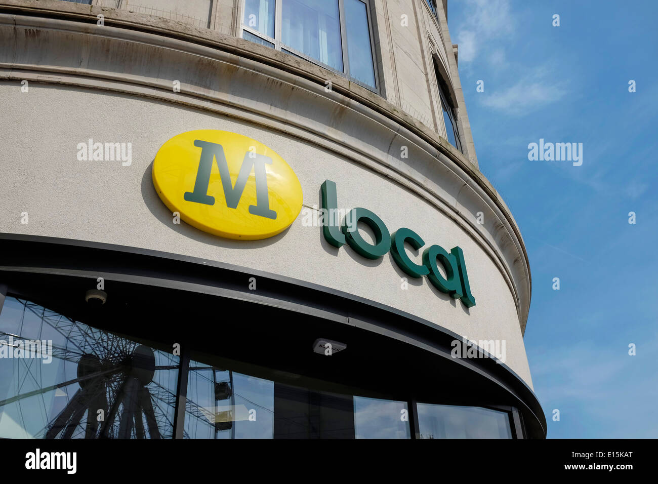 Morrisons M magasin local signer à Manchester Piccadilly Gardens UK Banque D'Images