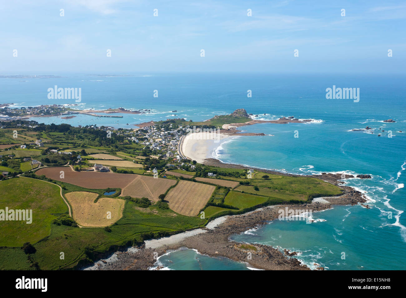 Primel, Plougasnou (Finistère) : Vue aérienne Banque D'Images