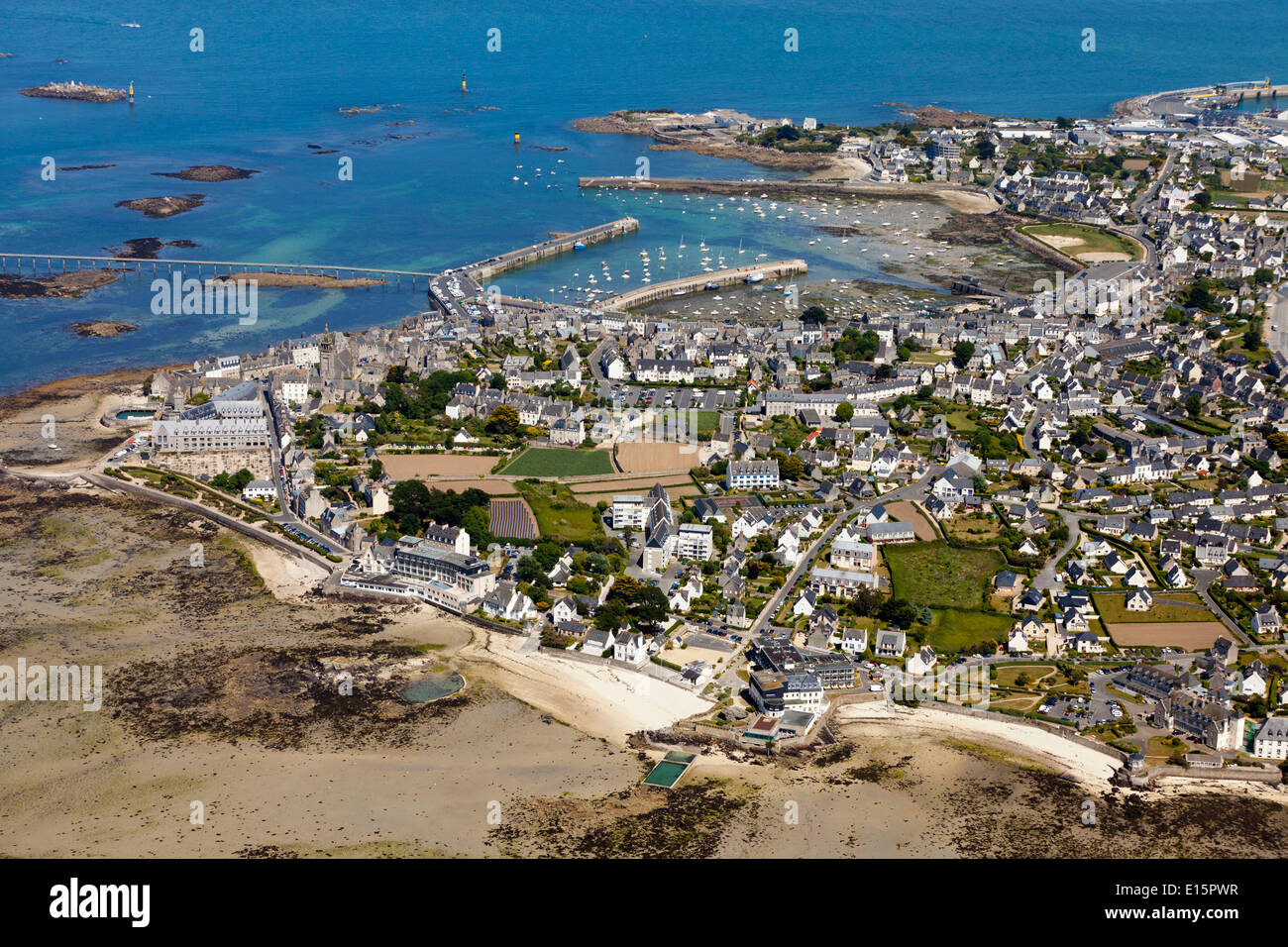 Roscoff (Finistère) Vue aérienne Banque D'Images