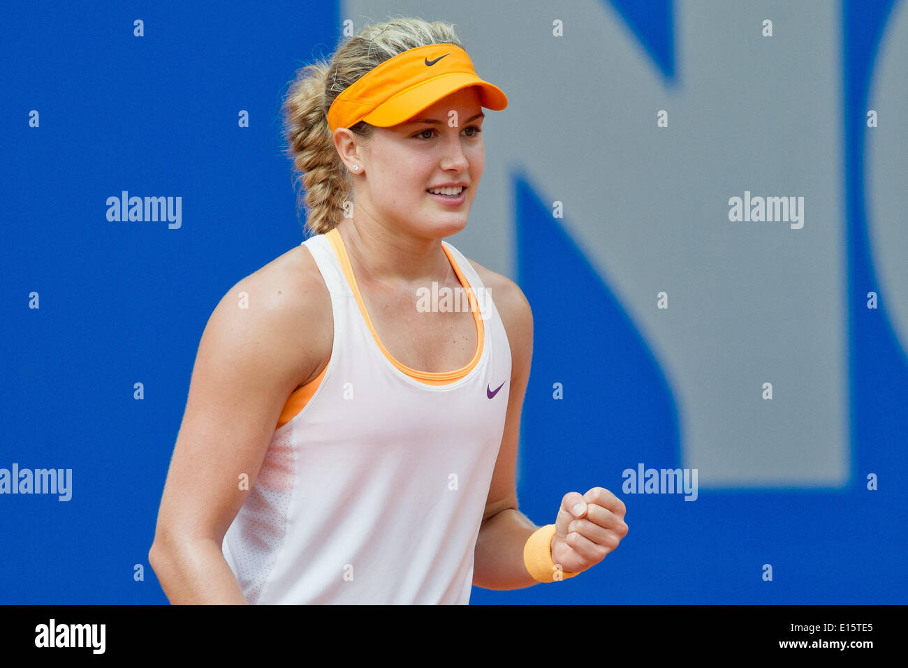 Nuremberg, Allemagne. 23 mai, 2014. L'Eugénie Bouchard en action contre l'Italie pendant la Knapp demi-finale à la WTA Tour à Nuremberg, Allemagne, 23 mai 2014. Photo : DANIEL KARMANN/dpa/Alamy Live News Banque D'Images