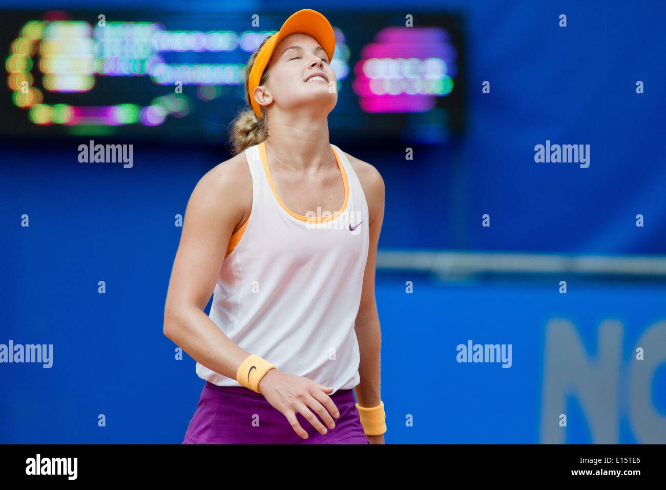 Nuremberg, Allemagne. 23 mai, 2014. L'Eugénie Bouchard en action contre l'Italie pendant la Knapp demi-finale à la WTA Tour à Nuremberg, Allemagne, 23 mai 2014. Photo : DANIEL KARMANN/dpa/Alamy Live News Banque D'Images