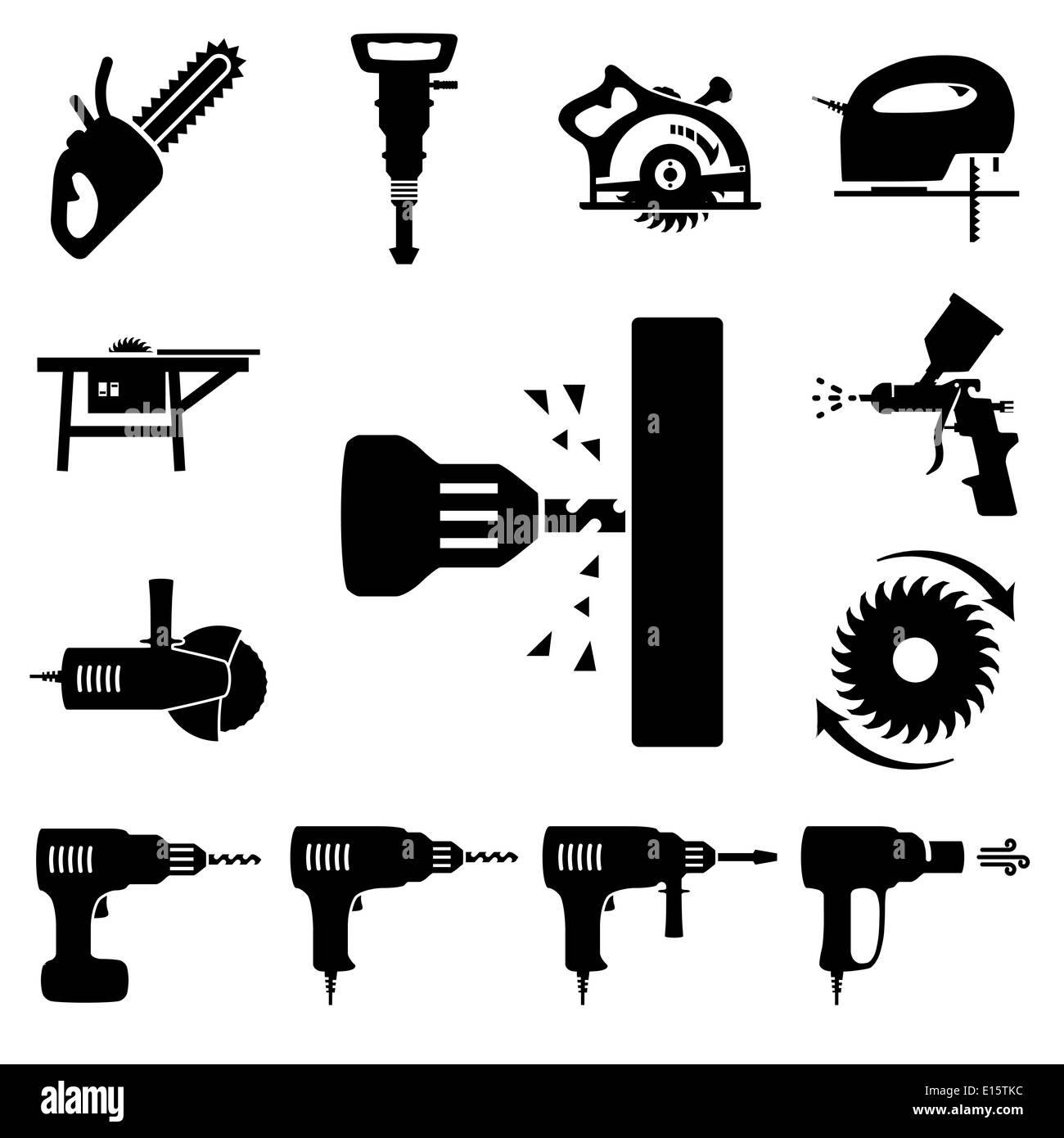 Icônes d'outils Set Banque D'Images