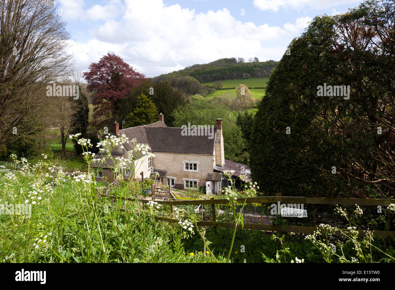 'Rosebank' dans le village de Cotswold Slad, Gloucestershire UK - La maison d'enfance de Laurie Lee, auteur de "Rosie avec cidre'. Banque D'Images