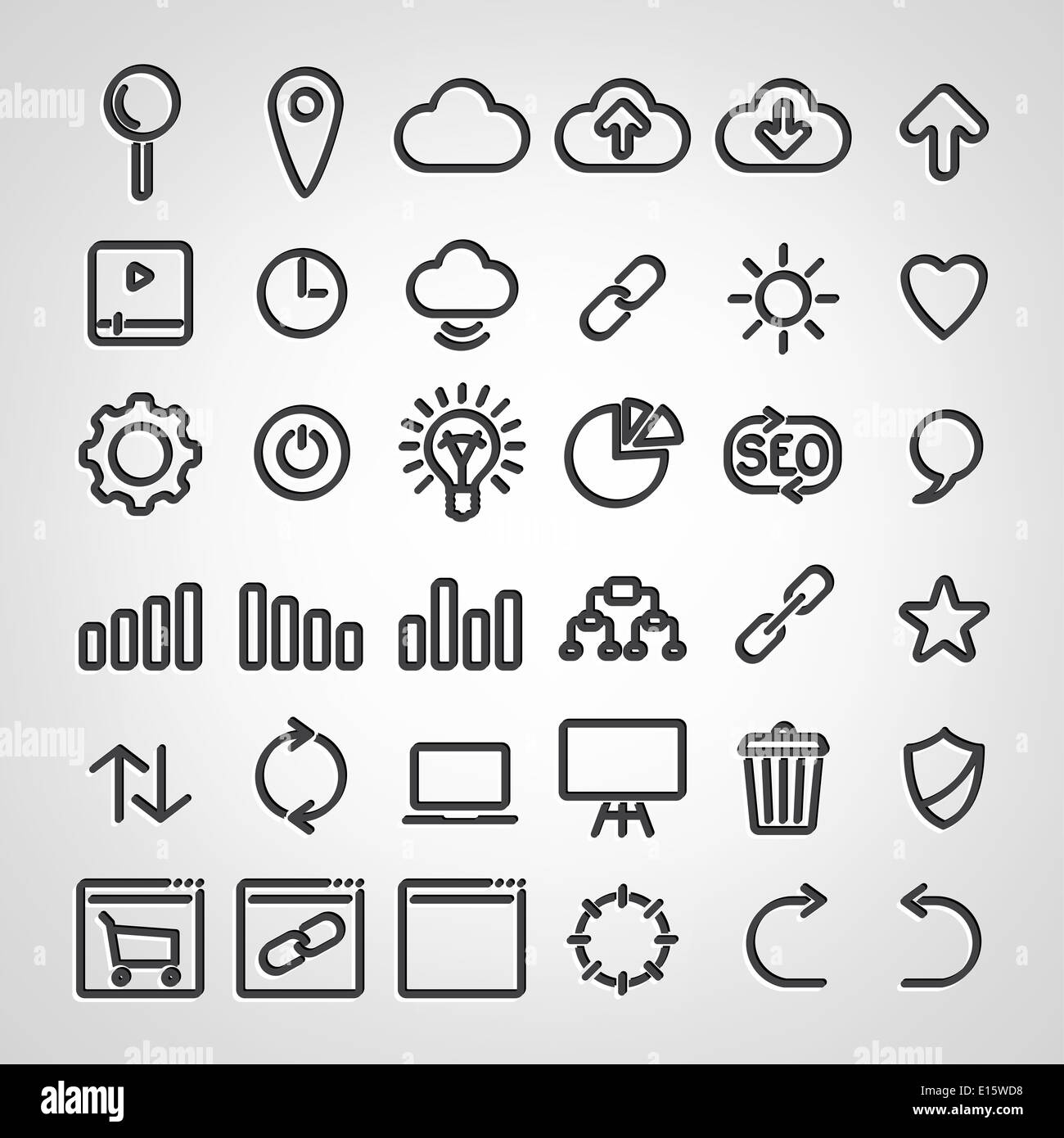 Ensemble d'icônes SEO Banque D'Images