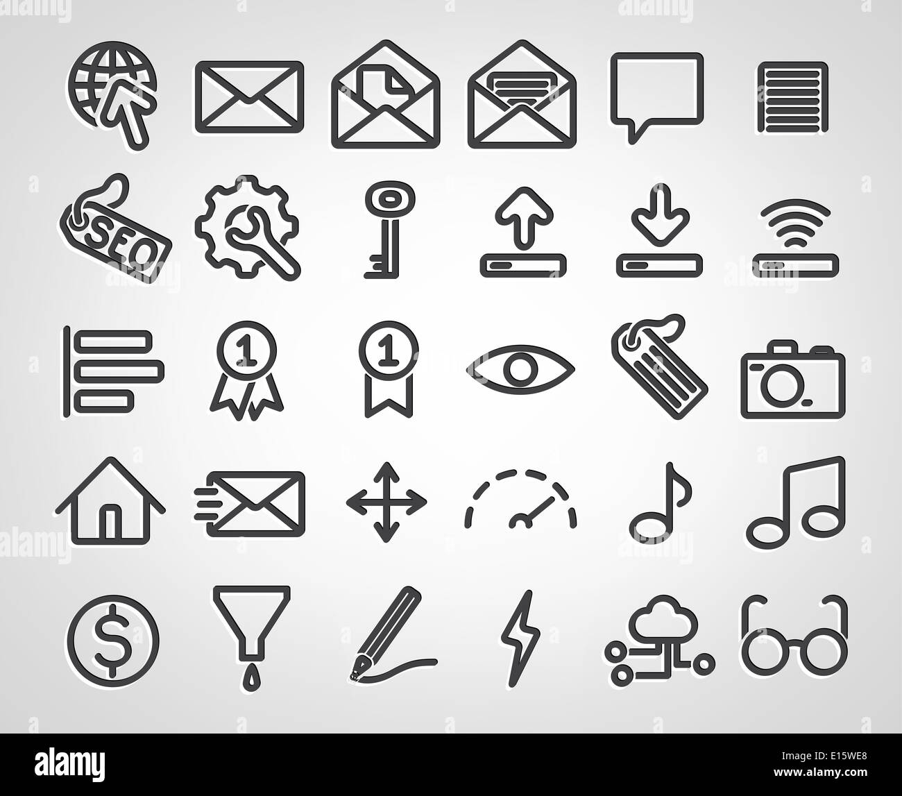 Ensemble d'icônes SEO Banque D'Images