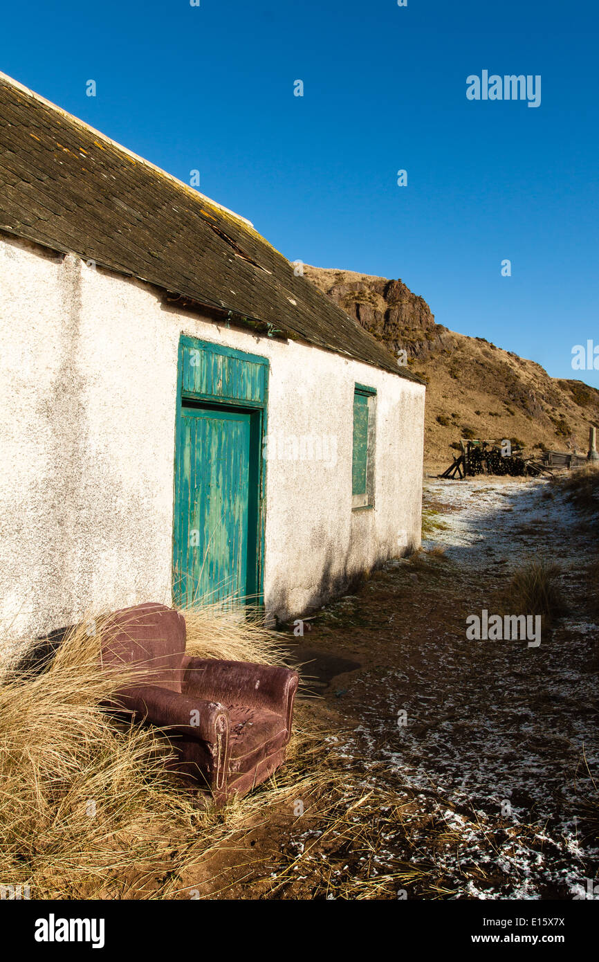 Bothy du saumon sur la côte Est de l'Ecosse Banque D'Images