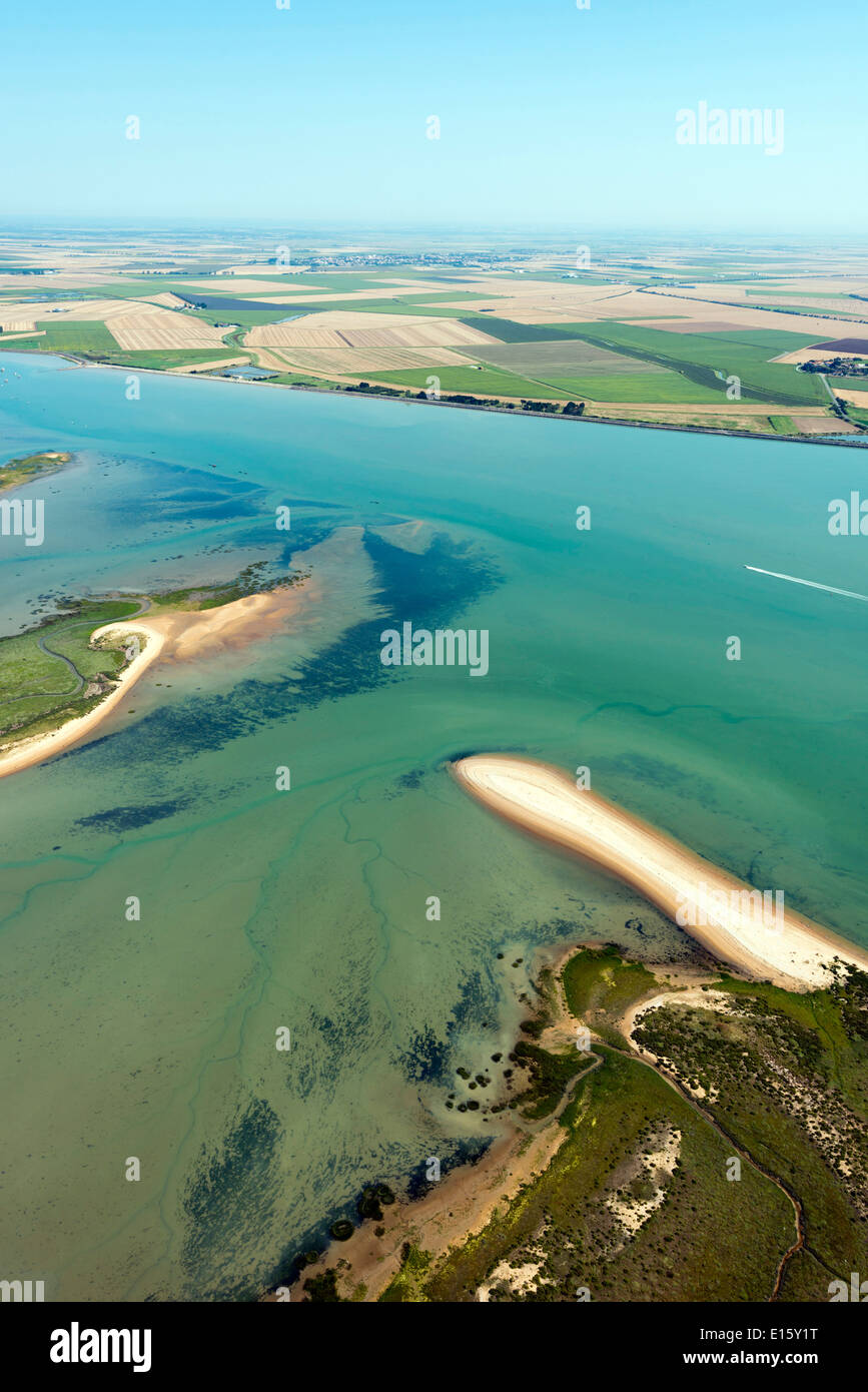 L'Aiguillon-sur-Mer : la "pointe d'Arçay' pointe sur la côte de la Vendée Banque D'Images