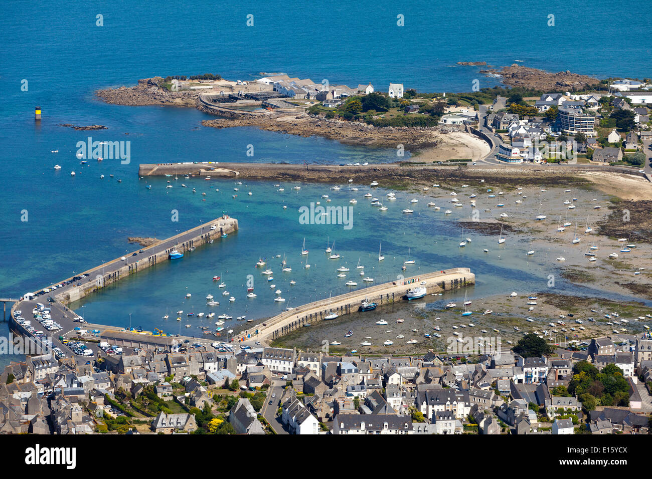 Roscoff (Finistère) Vue aérienne Banque D'Images