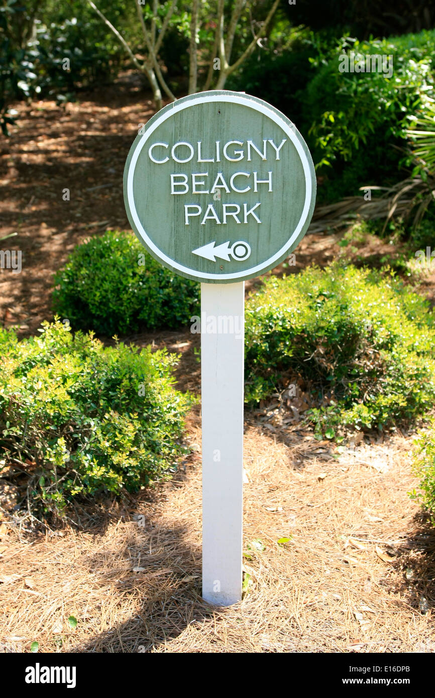 Coligny Beach Park sign in Hilton Head SC Banque D'Images