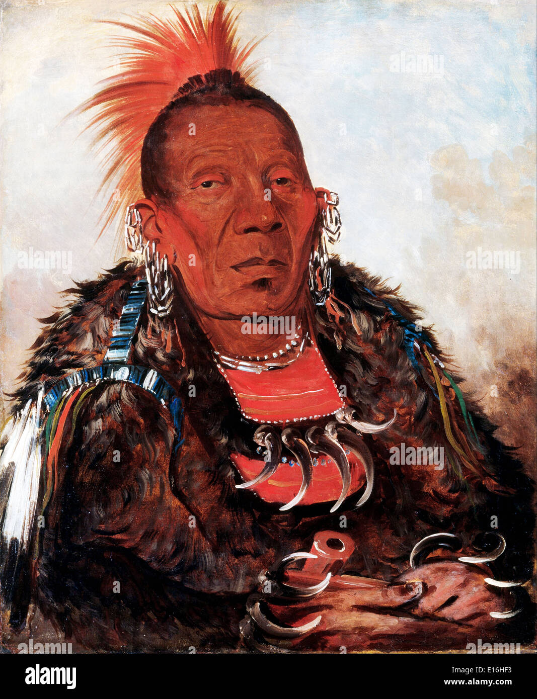 Wah-ro-née-sah (Le Surrounder) un chef de l'Otoe tribu par George Catlin 1832 Banque D'Images