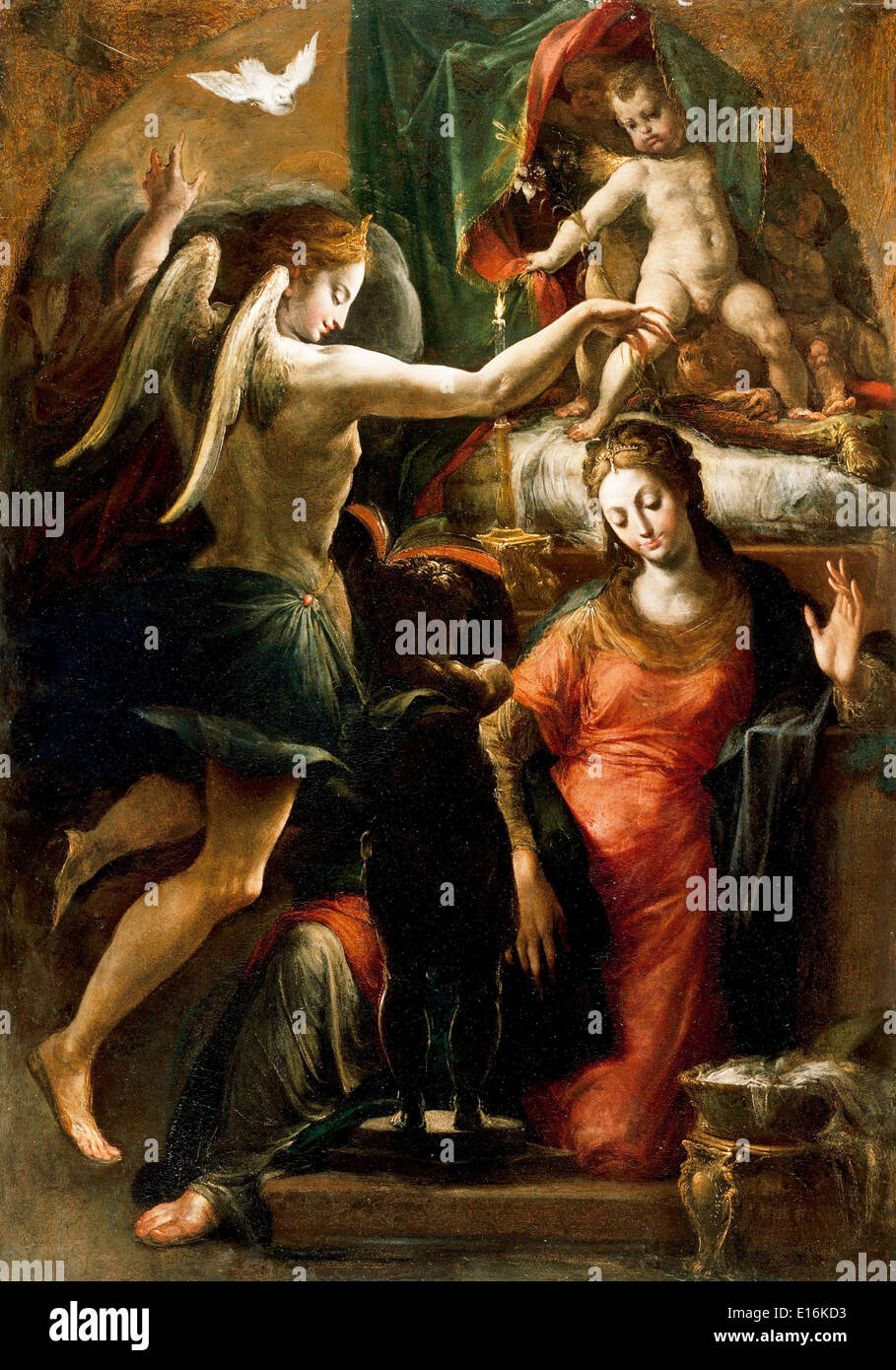 Annonciation par Parmigianino, vers 1500 Banque D'Images