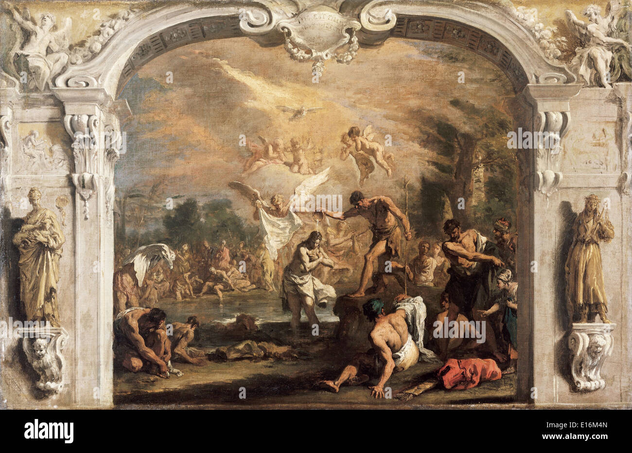 Le Baptême du Christ par Sebastiano Ricci, 1700 Banque D'Images