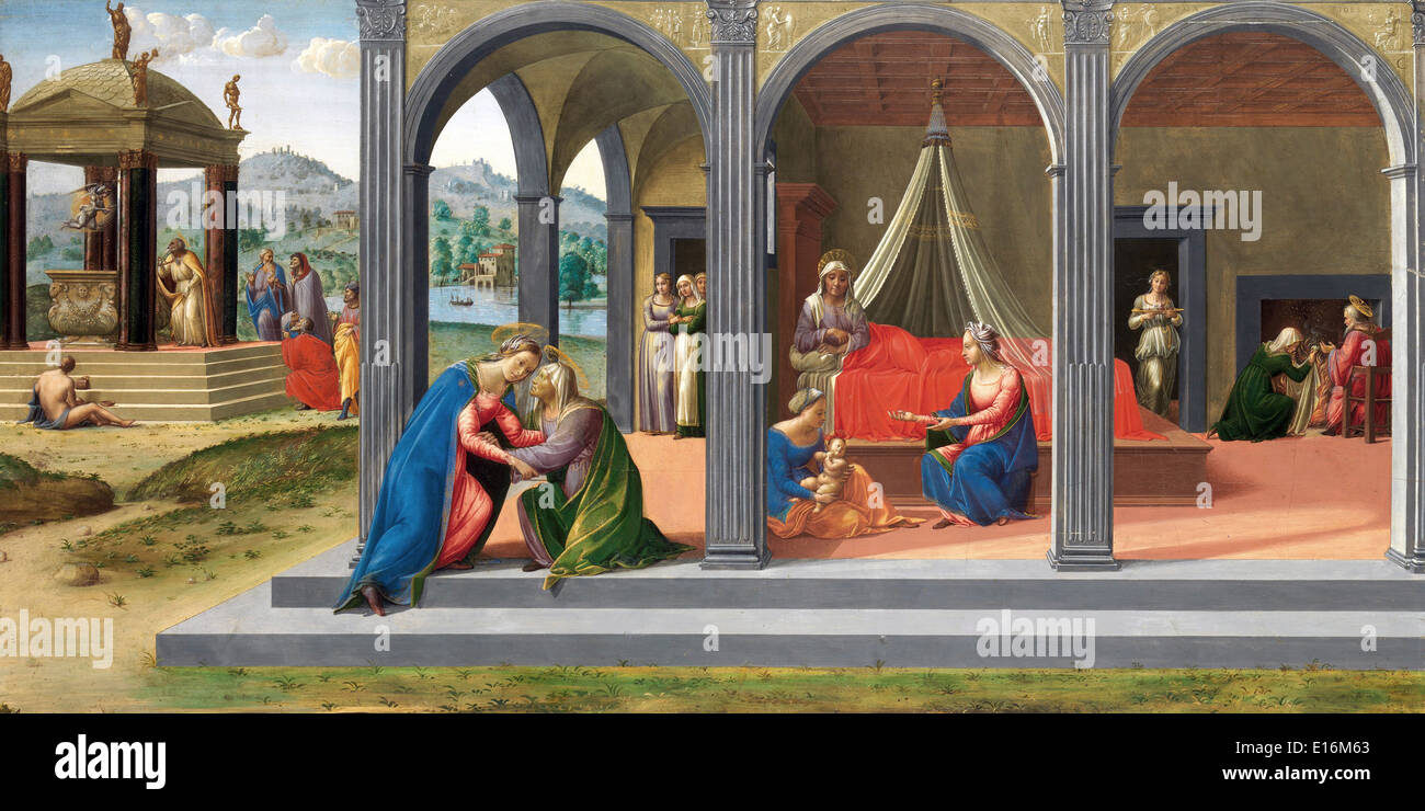 Des scènes de vie de Saint Jean Baptiste par Francesco Granacci Banque D'Images