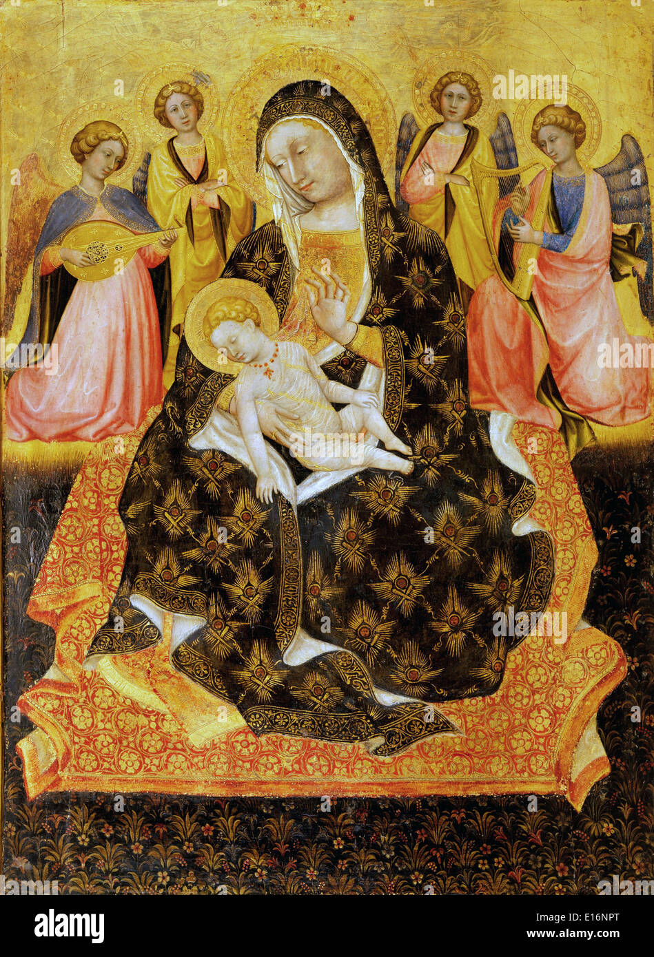 Vierge à l'enfant avec des anges de Pietro di Domenico da Montepulciano, 1420 Banque D'Images