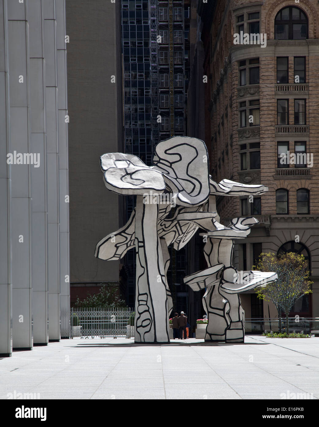 Sculpture dans le centre-ville de Manhattan Banque D'Images