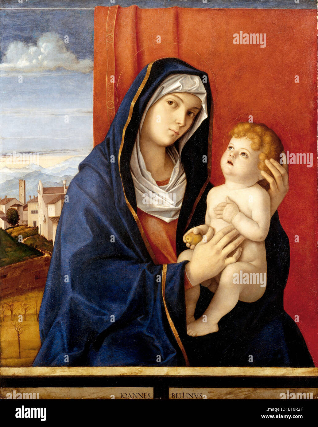 Vierge à l'enfant de Giovanni Bellini, 1480 . Banque D'Images