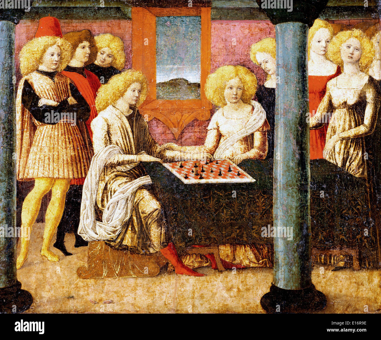 Les joueurs d'échecs par Liberale da Verona, 1475 Banque D'Images