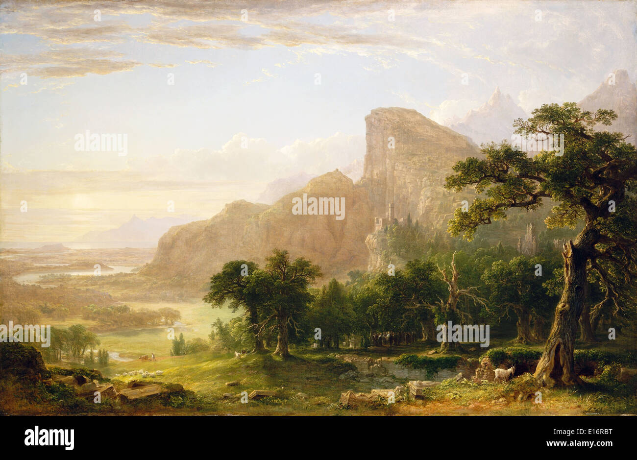 Scène de paysage Thanatopsis Asher Brown Durand,1850, Hudson River School Banque D'Images