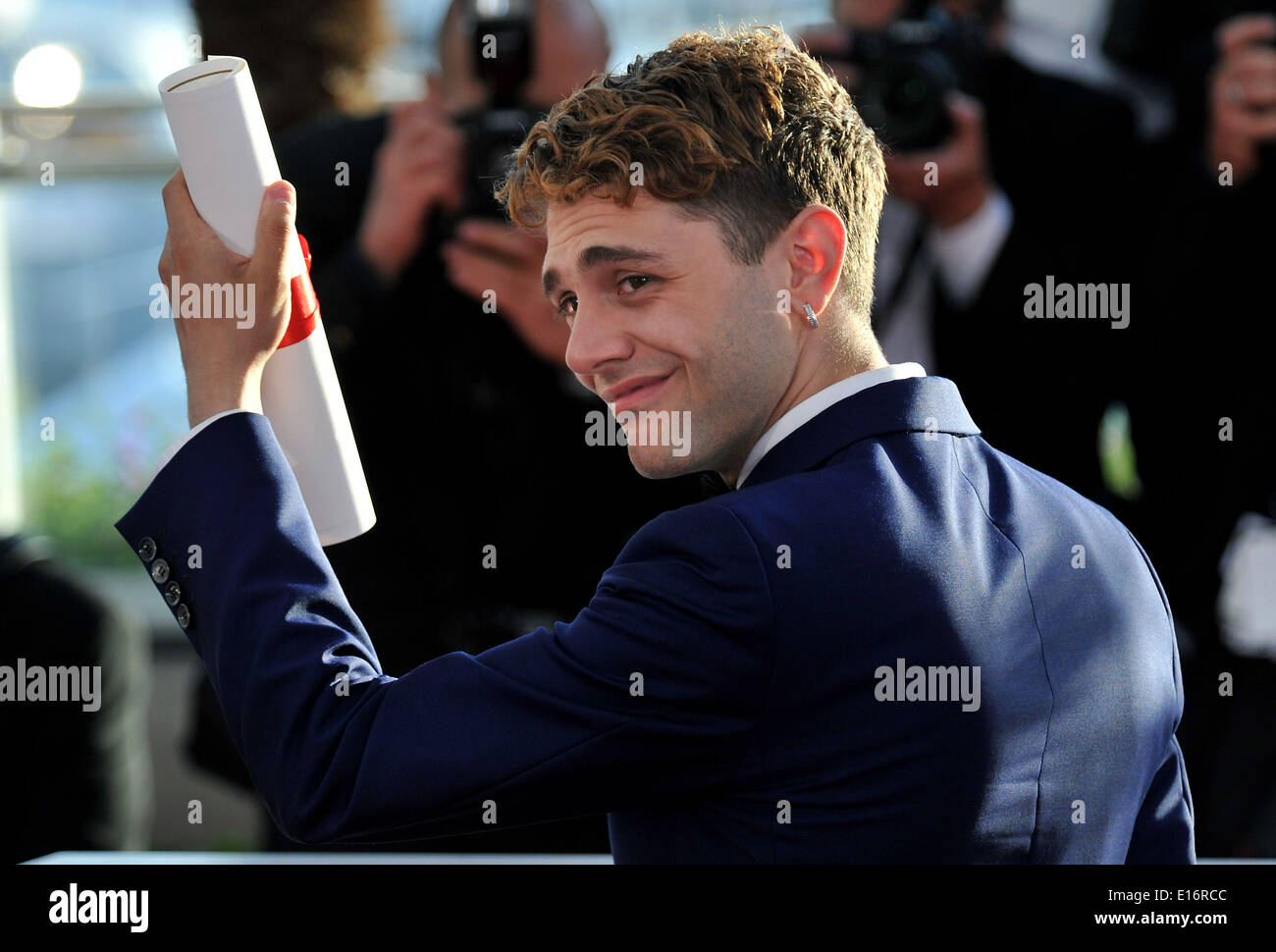 Cannes, France. 24 mai, 2014. Xavier Dolan Directeur présente le Prix du Jury du 67e Festival du Film de Cannes pour son film Maman, à Cannes, France, le 24 mai 2014. Crédit : Chen Xiaowei/Xinhua/Alamy Live News Banque D'Images