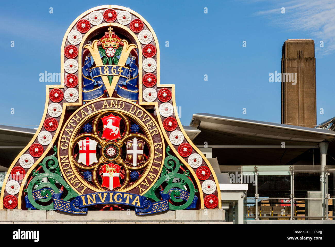 L'entrée de la station de Blackfriars, Londres, Angleterre Banque D'Images