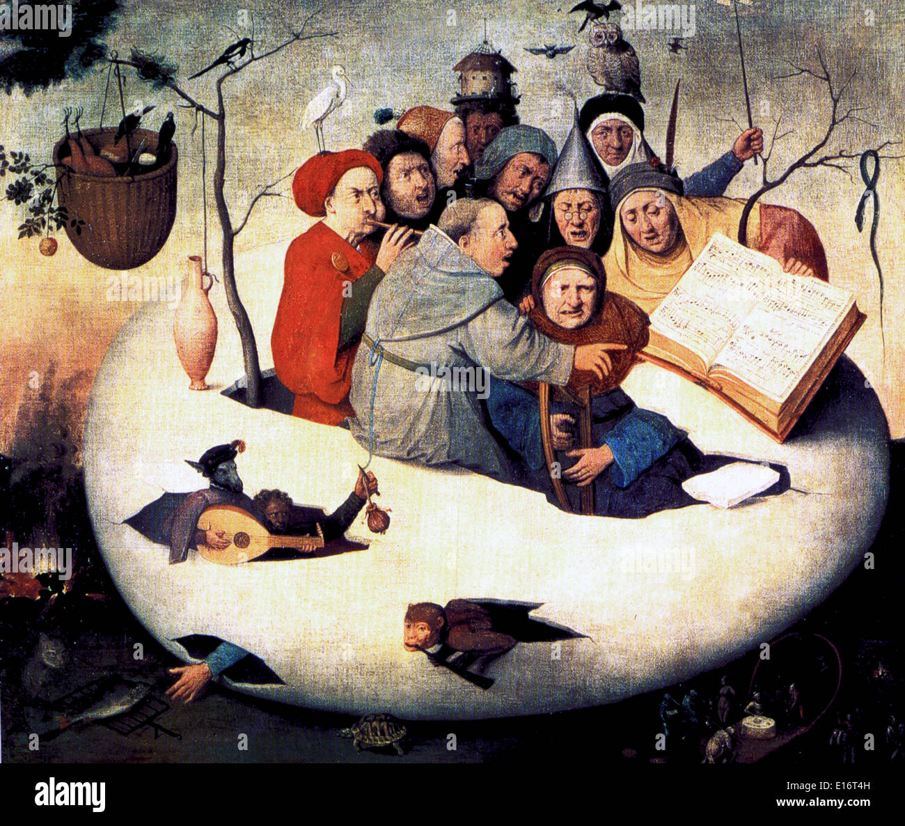 Le concert dans l'oeuf par Jérôme Bosch, 1480 Banque D'Images