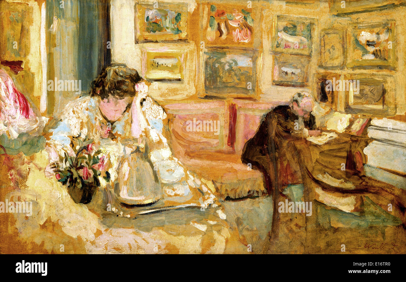 Edouard Vuillard Jos et Lucie Hessel dans Le Petit Salon de la rue de Rivoli 1905 Banque D'Images