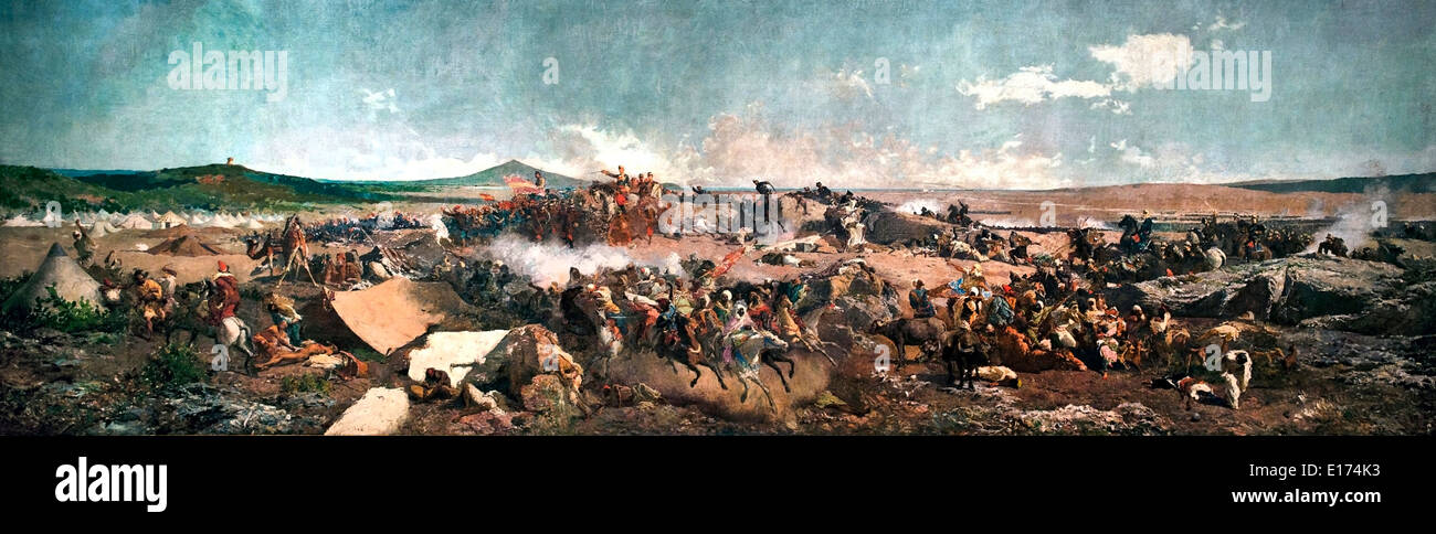 La bataille de Tétouan 1863 ( Espagnol - Guerre de 1859-1860 Marocaine Maroc Espagne ) Marià Fortuny - Espagne 1874 1838 Banque D'Images