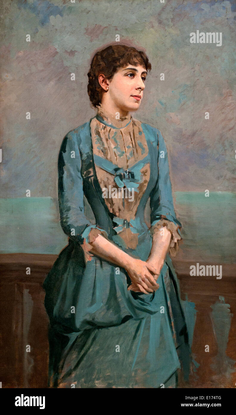 Portrait de Lluïsa Dulce je Tresserra, Marquise de Castellflorite 1880 Antoni Caba ( 1838-1907 ) l'espagnol en Espagne Barcelone Banque D'Images