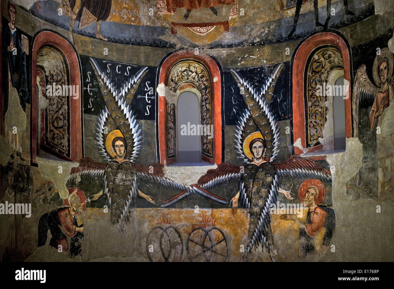 La décoration de l'abside de Santa Maria d'Àneu maître de Pedret 11e-12e siècle l'Ancien et du Nouveau Testament Espagnol Espagne Catalogne Banque D'Images