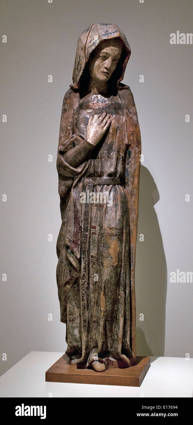 Vierge à partir d'un calvaire ( 1300 ) anonyme auteur de l'art gothique médiéval Espagnol Espagne Banque D'Images