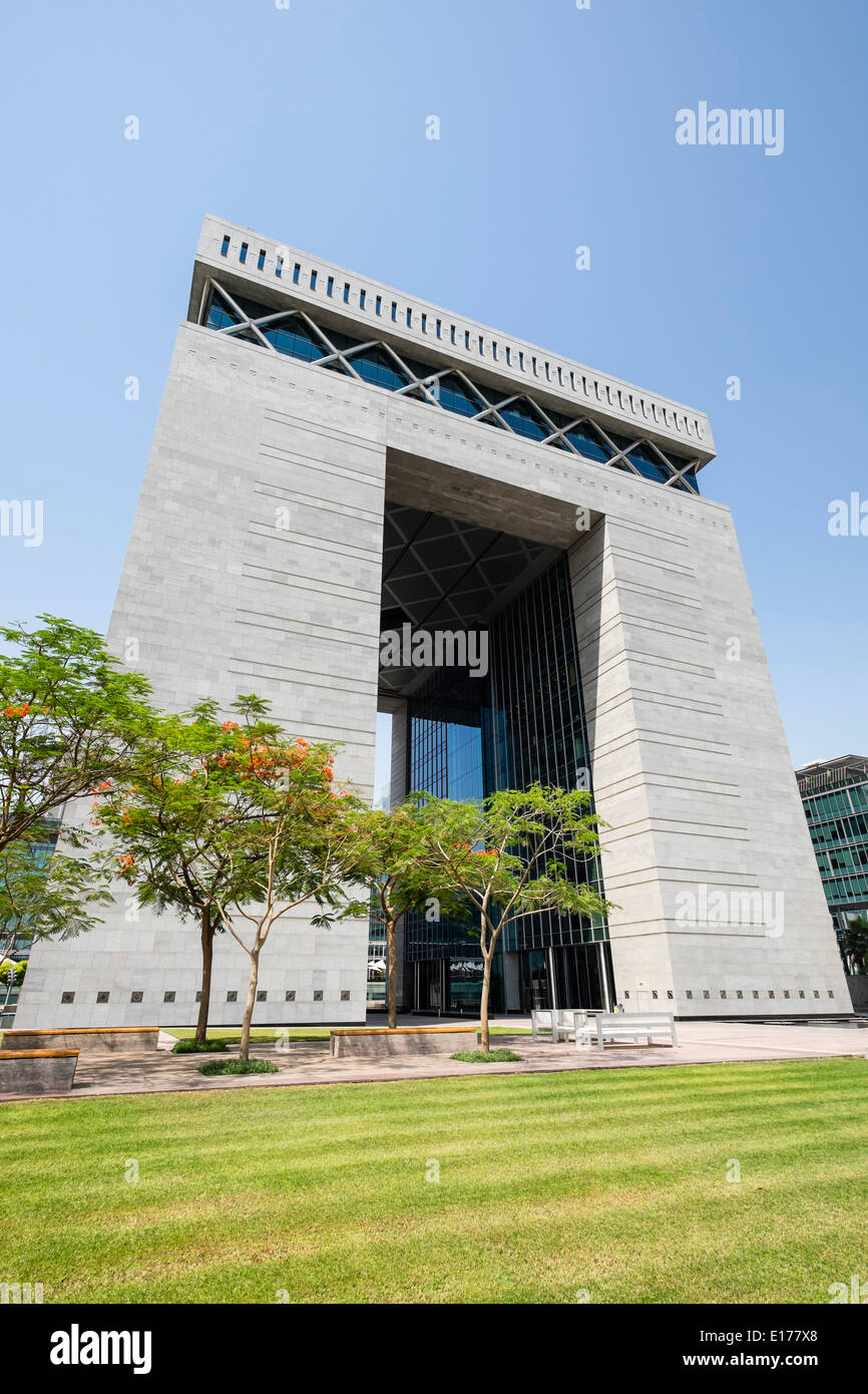 Vue de l'embarquement au DIFC Dubai International Financial Centre (Free zone) dans quartier financier de Dubaï, Emirats Arabes Unis Banque D'Images