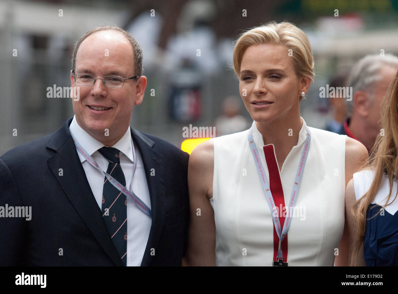 Monte Carlo, Monaco. 25 mai, 2014. Albert II, Prince de Monaco et son épouse, Charlene, princesse de Monaco avant le Grand Prix de Formule 1 de Monaco, Monte Carlo. Crédit : Kevin Bennett/Alamy Live News Banque D'Images