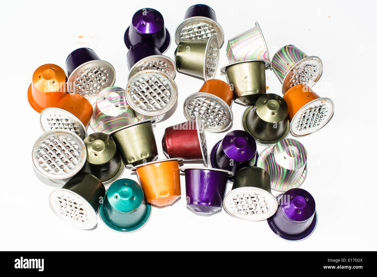 Capsules de café utilisé Banque D'Images