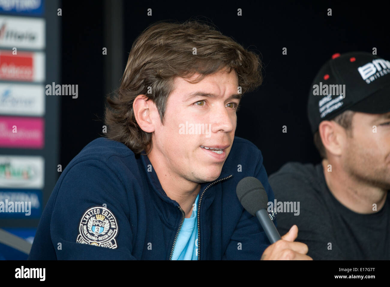 Belfast, Royaume-Uni 8 mai 2014 Rigoberto Uran au Giro d'Italie Conférence de presse,Belfast Banque D'Images