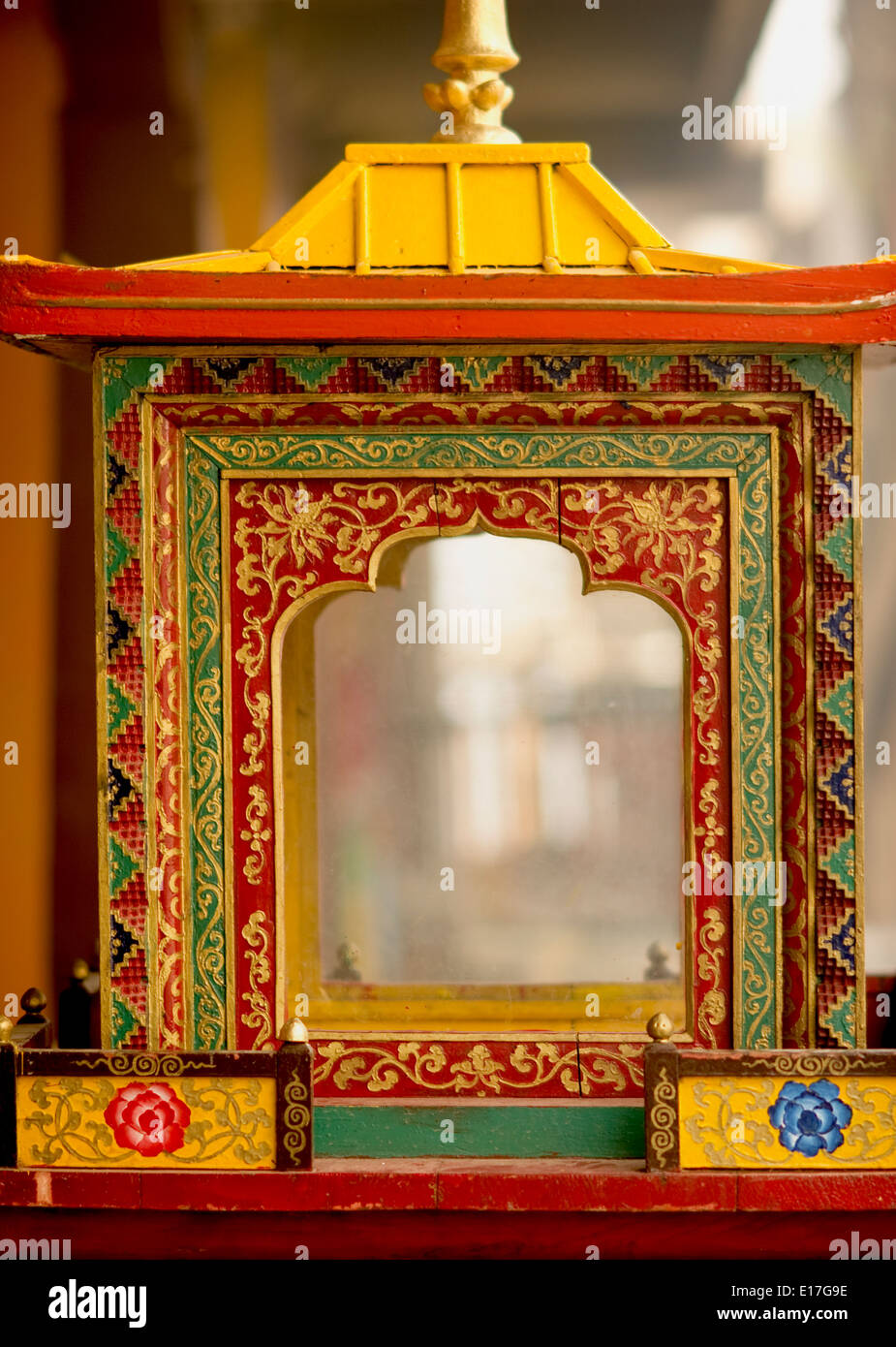 Un Palanquin pour Losar procession, monastère bouddhiste, Sikkim, Inde Banque D'Images