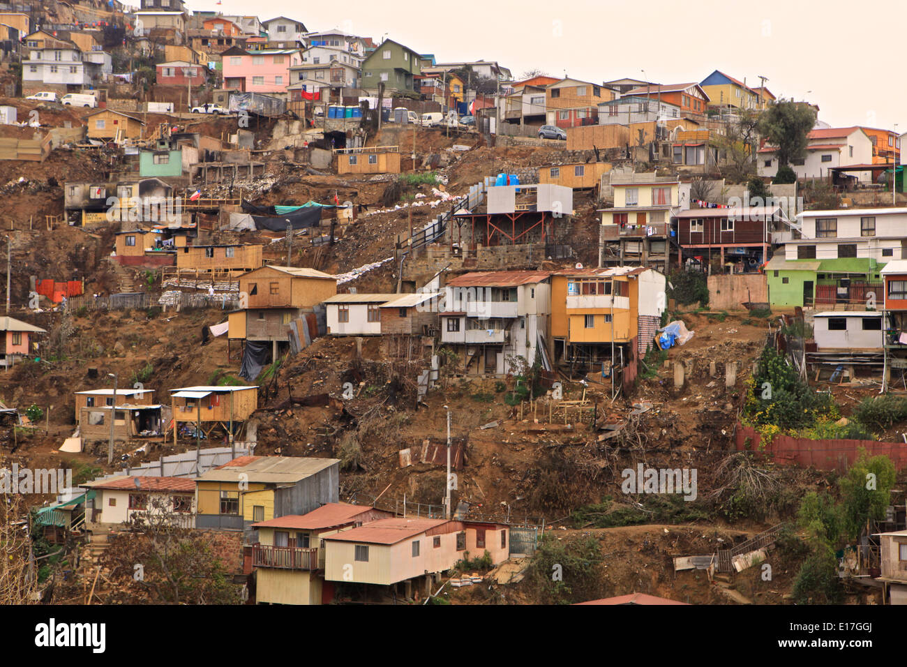Valparaiso, après le grand incendie, Valparaiso Chili 2014 Banque D'Images