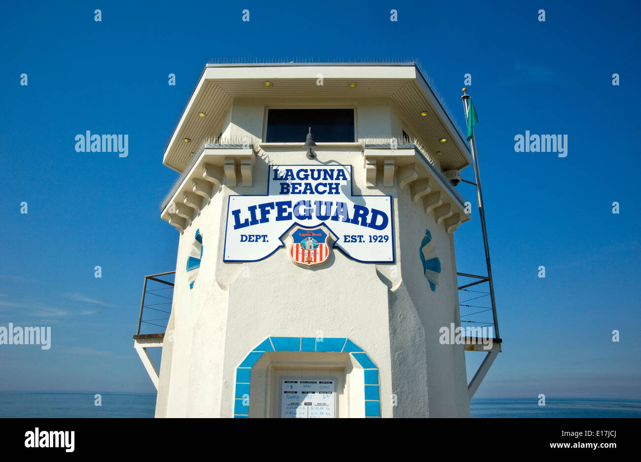Lifeguard tower historique à Laguna Beach, Californie Banque D'Images