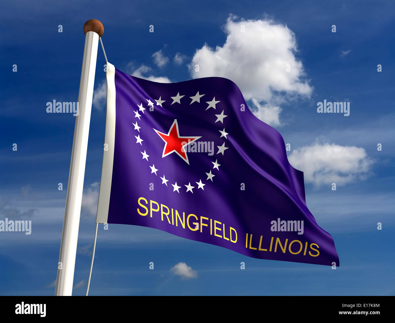 Drapeau de la ville de Springfield (isolé avec clipping path) Banque D'Images