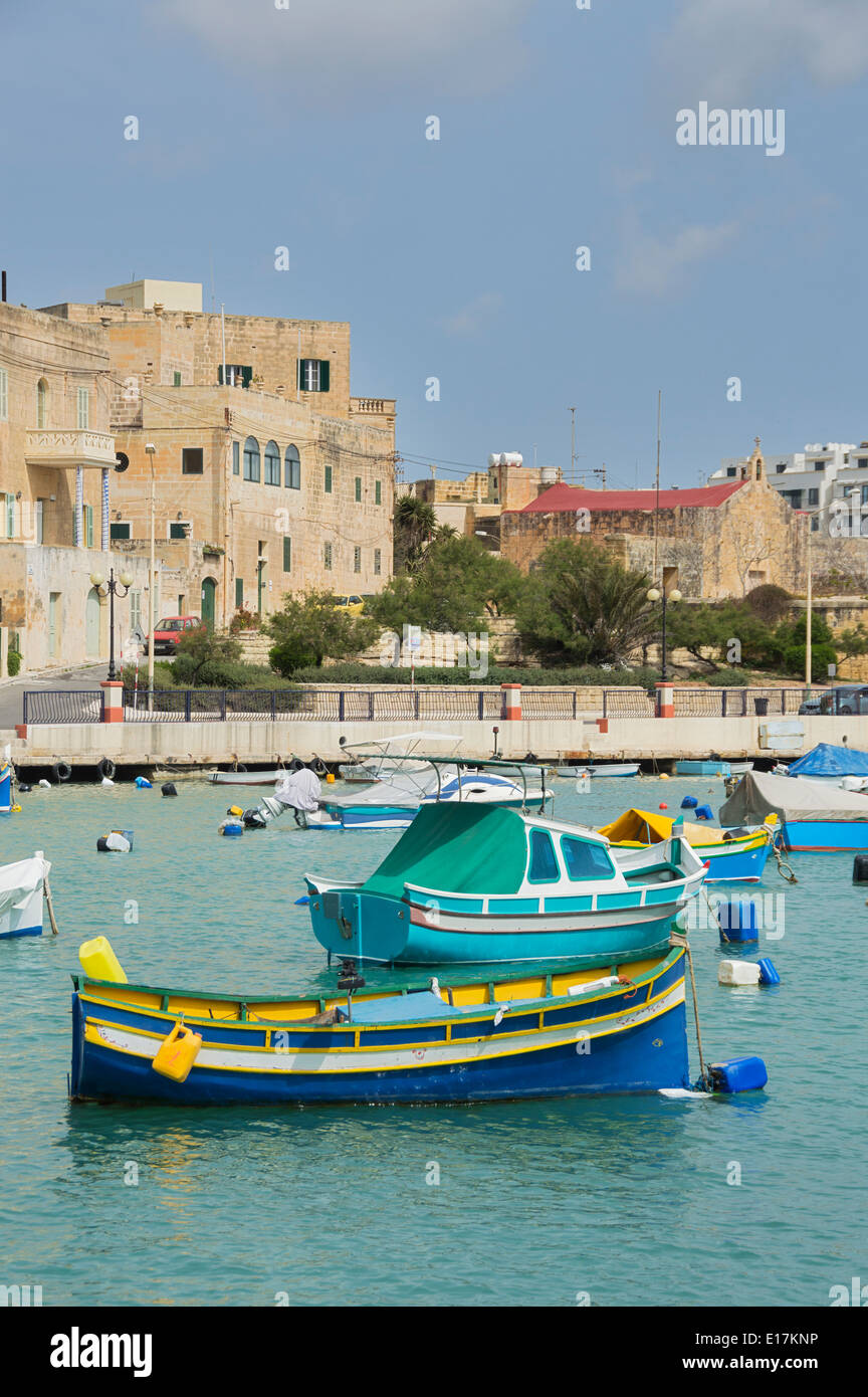 Birzebbuga, St George's Bay, dans le sud de Malte, de l'Europe. Banque D'Images