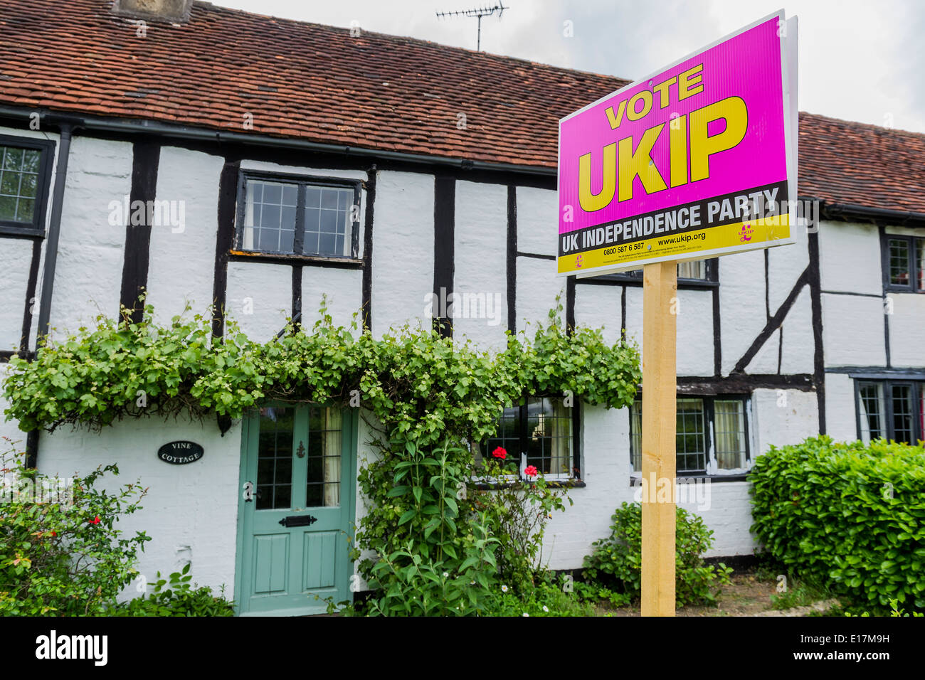 Vu les opinions fortement divisé en Ardenne près de Sussex sur les avantages et les inconvénients de l'UKIP vote. Banque D'Images