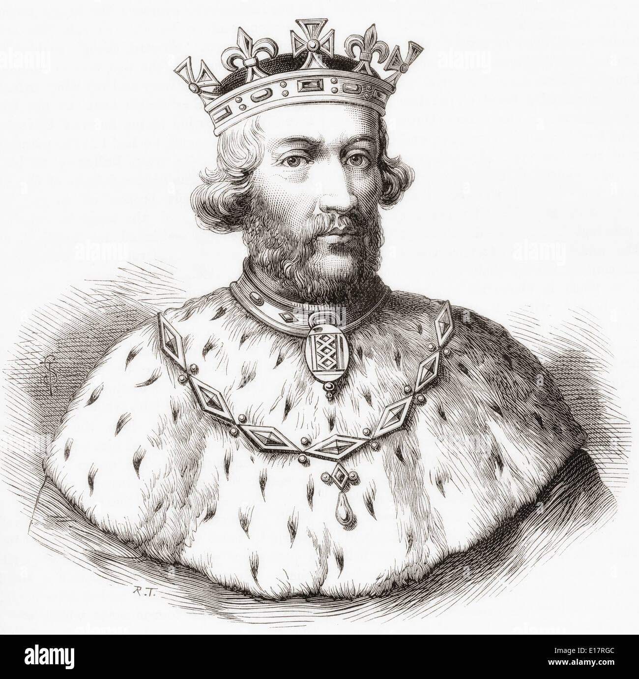 Édouard II, 1284 -1327, alias Edward de Caernarfon. Roi d'Angleterre. Banque D'Images
